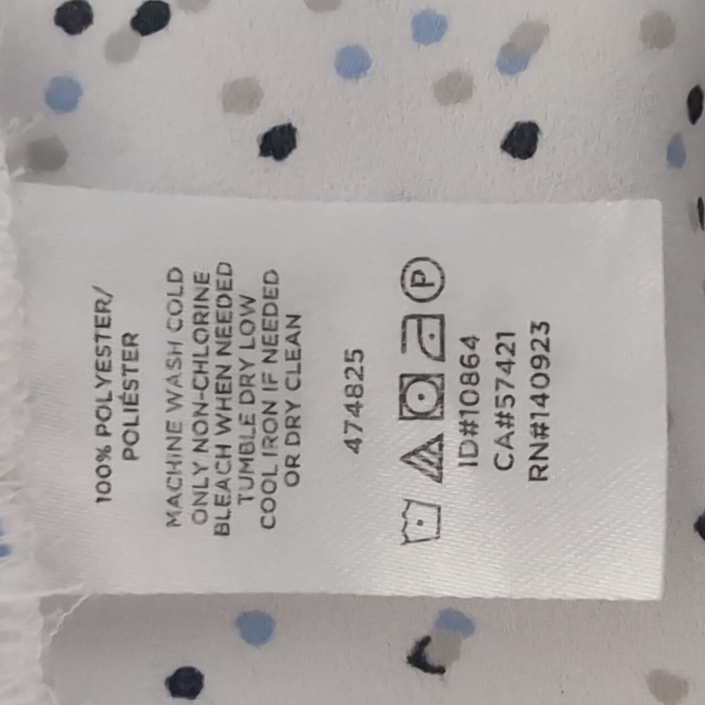 Loft Outlet White Whit Blue Gray Black Dots Sleeveless Blouse In Size XS - Picture 4 of 5